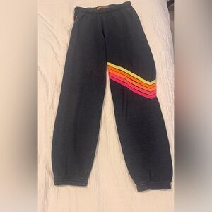 Aviator Nation Women’s Sweatpants w/Neon Stripes on one leg